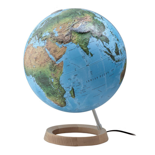 World globe on a stand with a white background