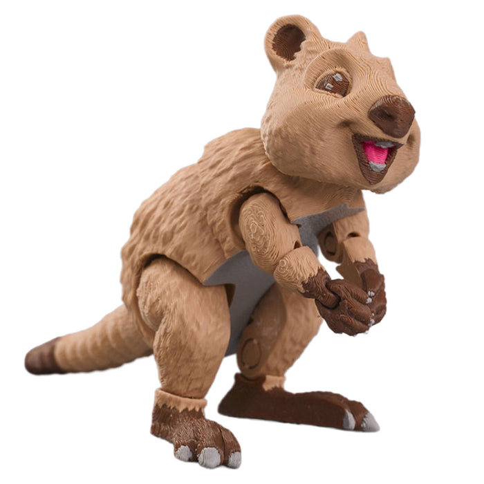 Toy figure of a brown quokka with a white background