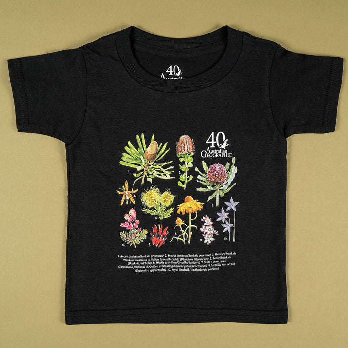 Florals of Australia Kids T-Shirt - Australian Geographic 40th Anniversary