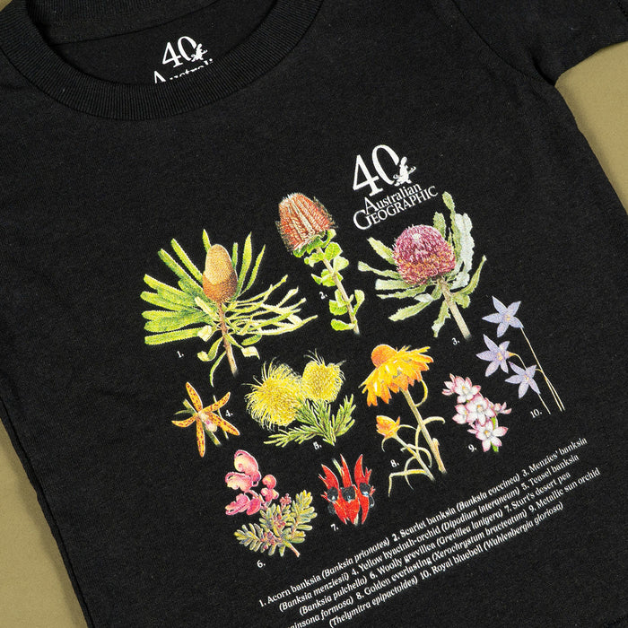 Florals of Australia Kids T-Shirt - Australian Geographic 40th Anniversary