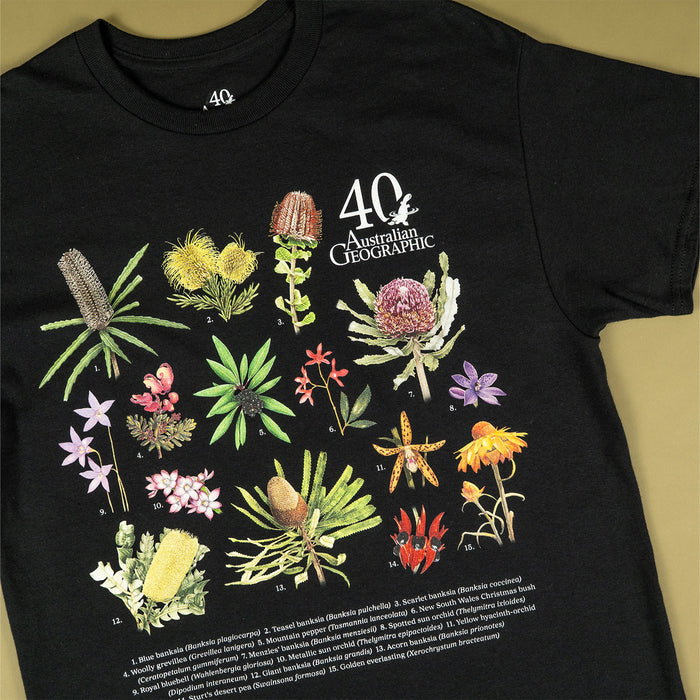 Florals of Australia Youth T-Shirt - Australian Geographic 40th Anniversary