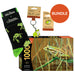 Australian Geographic frog-themed products including socks, keychain, and puzzle on a white background.