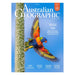 Australian Geographic magazine cover with a parrot and nature-themed text