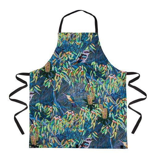 Apron with bird and nature pattern on a white background