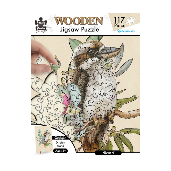 117 Piece Shaped Wooden Jigsaw Puzzle, Kookaburra