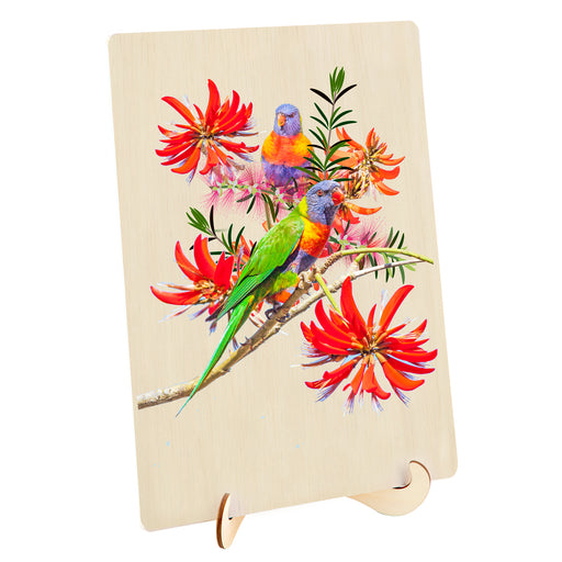 Shaped Wooden 123 Piece Jigsaw Puzzle, Lorikeets