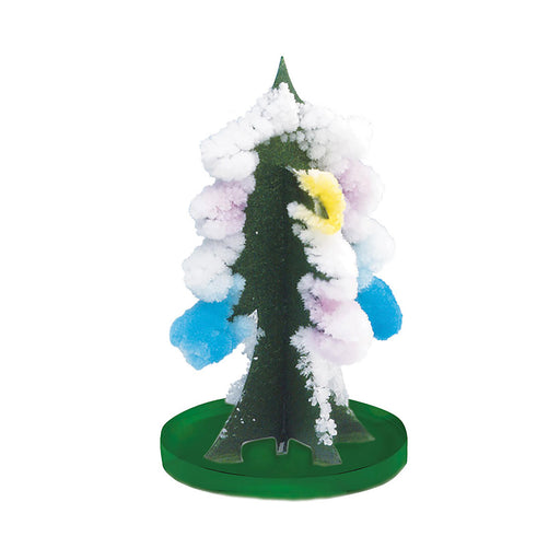 Decorative Christmas tree with colorful tinsel on a white background