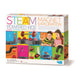 Box for 'Steam Powered Kids Magnet Exploration' educational toy set with colorful design and images of children playing.