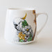 Mug with a cockatoo design on a white background