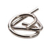 Metallic knot-shaped object on a white background
