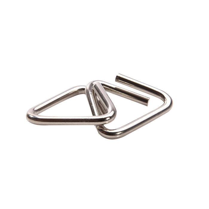 Two metal rings on a white background