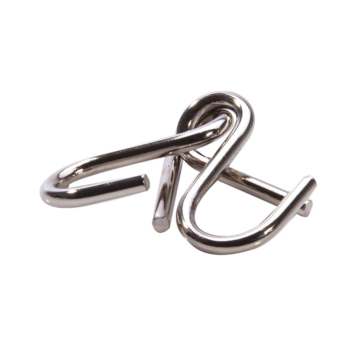 Metallic infinity symbol on a white background