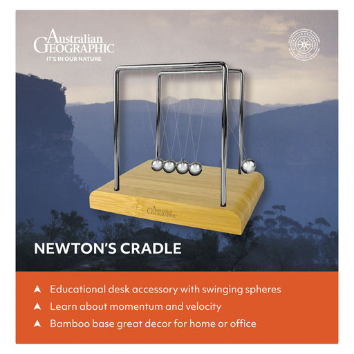 Australian Geographic Newton's Cradle - Bamboo Base