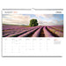 A single-page August 2027 wall calendar spread showing a lavender field landscape photograph across the top and a monthly calendar grid with weekday boxes below on a white page. The brand name 'Australian Outback' appears in the top right.