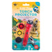 Packaged torch projector with interchangeable discs featuring animals on a colorful background