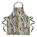 Apron with a colorful design of birds on a white background
