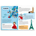 Educational book about Europe with illustrations and text on a white background