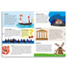 Educational brochure with various facts and illustrations on a white background