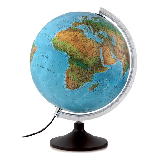 Globe with Africa prominently displayed on a white background