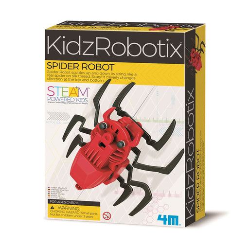Box of KidzRobotix Spider Robot toy with red and black design