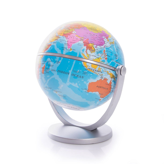 Globe with colorful world map on a white background