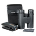 ZeroTech binoculars with carrying case and cleaning cloth on a white background