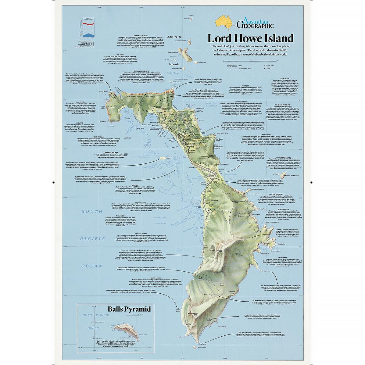 Lord Howe Island Map — Australian Geographic