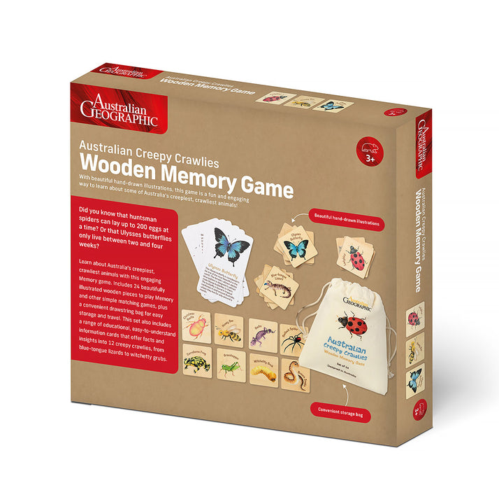wooden memory game creepy crawlies